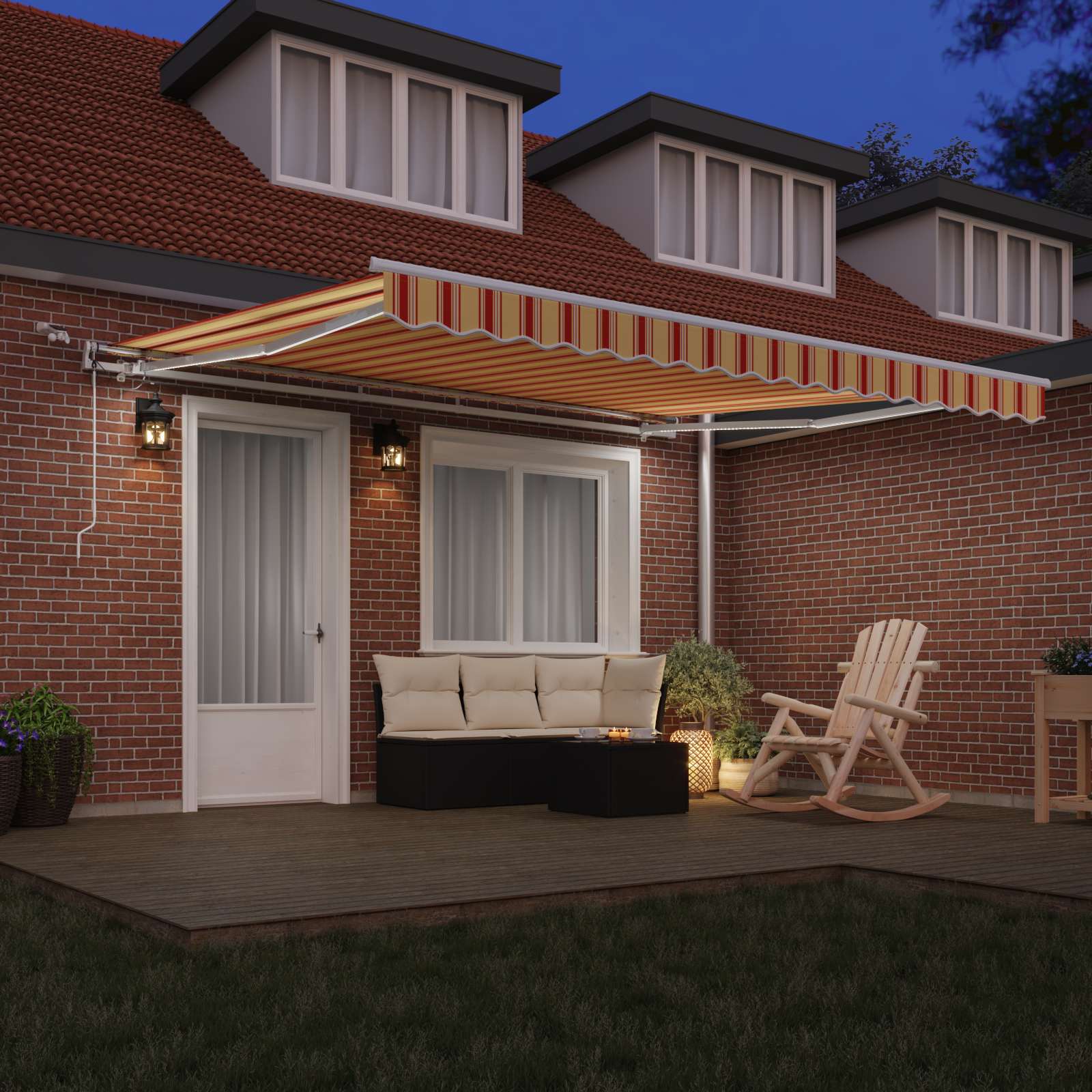 Tenda retrattile Giallo e Arancione 400 × 350 cm Poliestere
