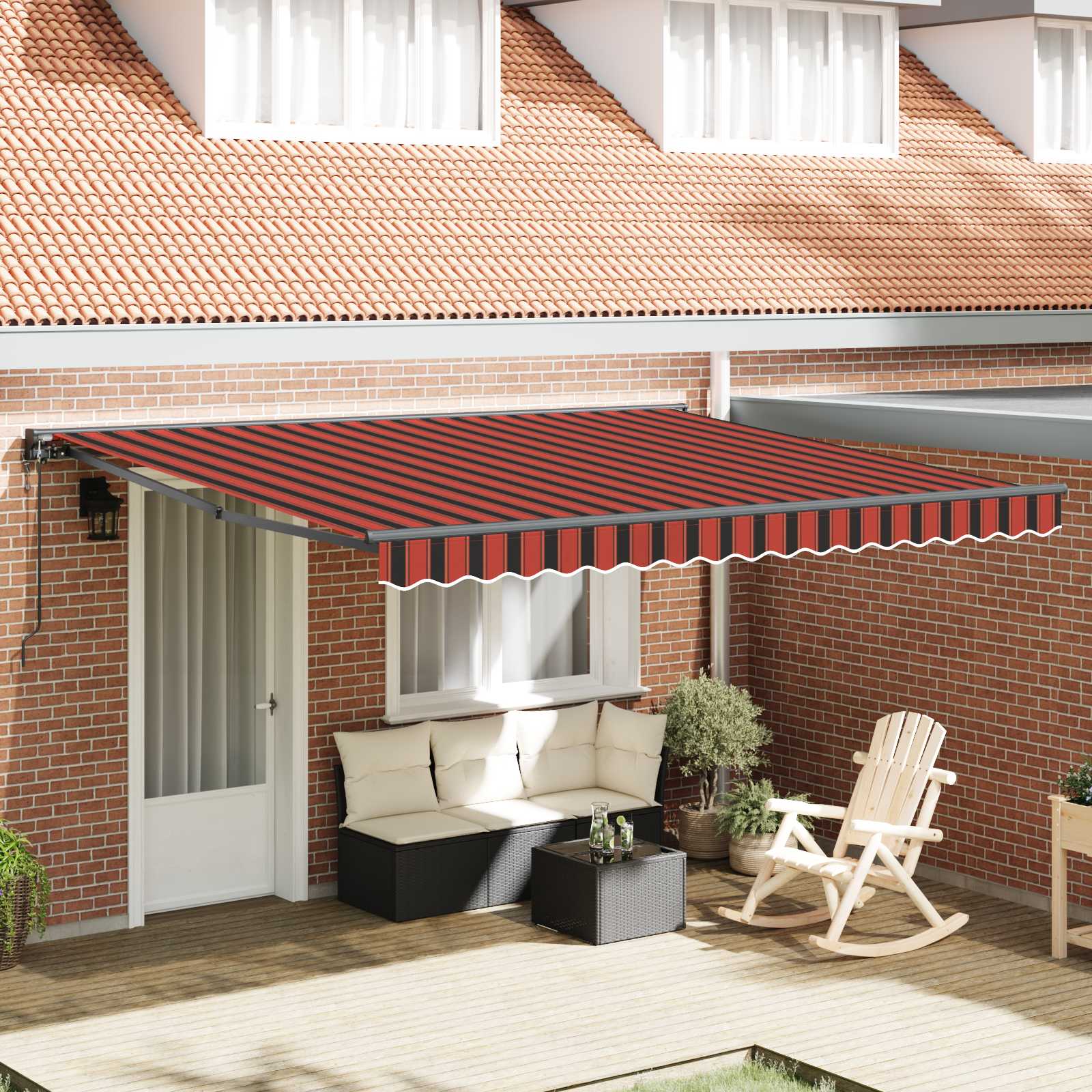 Tenda retrattile Giallo e Arancione 400 × 350 cm Poliestere