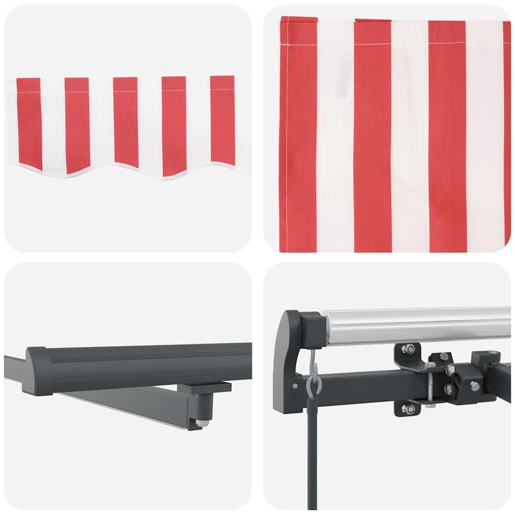 Tenda retrattile Rosso e Bianco 400 × 350 cm