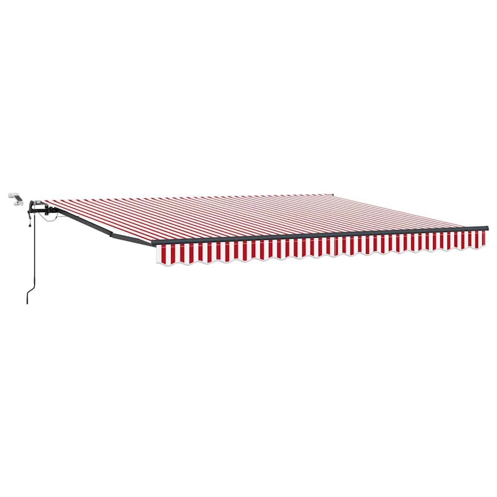 Tenda retrattile Rosso e Bianco 400 × 350 cm Poliestere