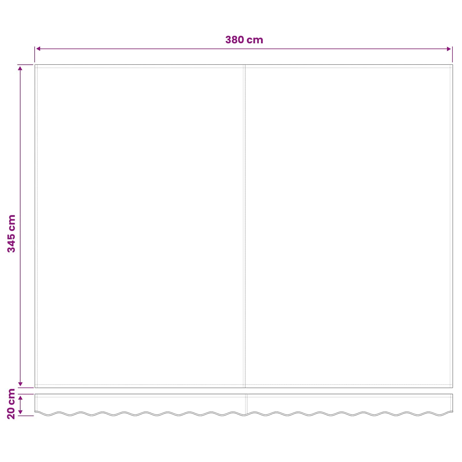 Tenda retrattile Multicolore 400 × 350 cm Poliestere