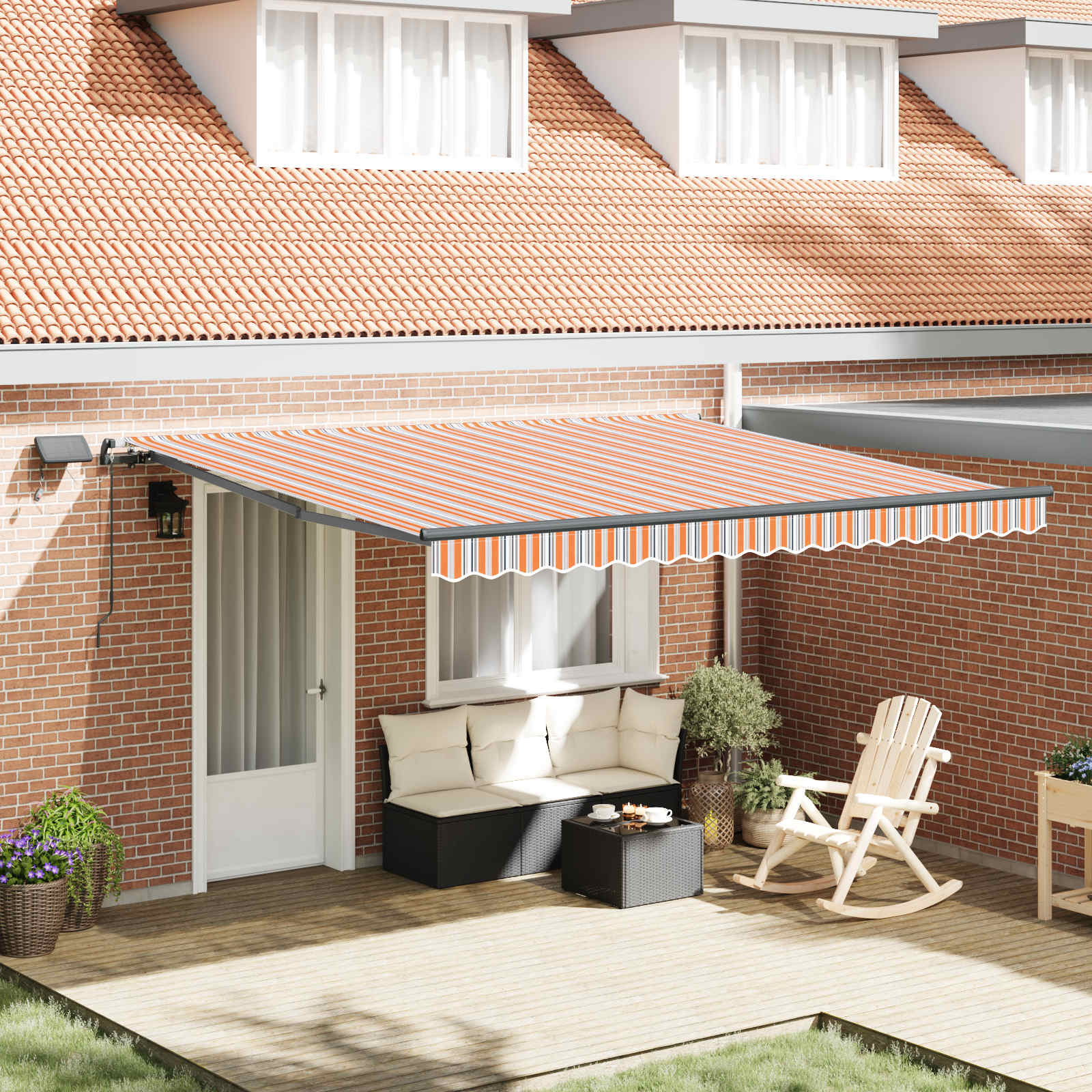 Tenda retrattile Multicolore 400 × 350 cm Tessuto e Alluminio