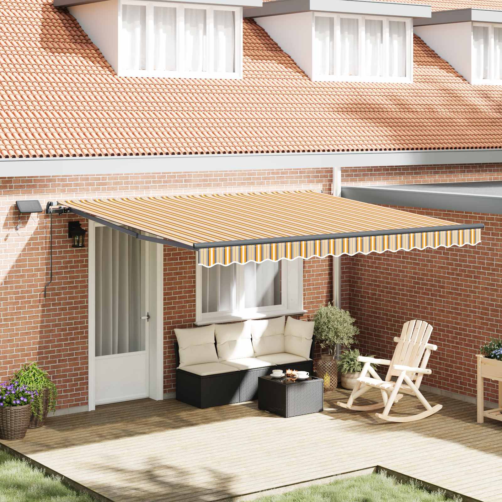 Tenda retrattile Multicolore 400 × 350 cm Tessuto e Alluminio