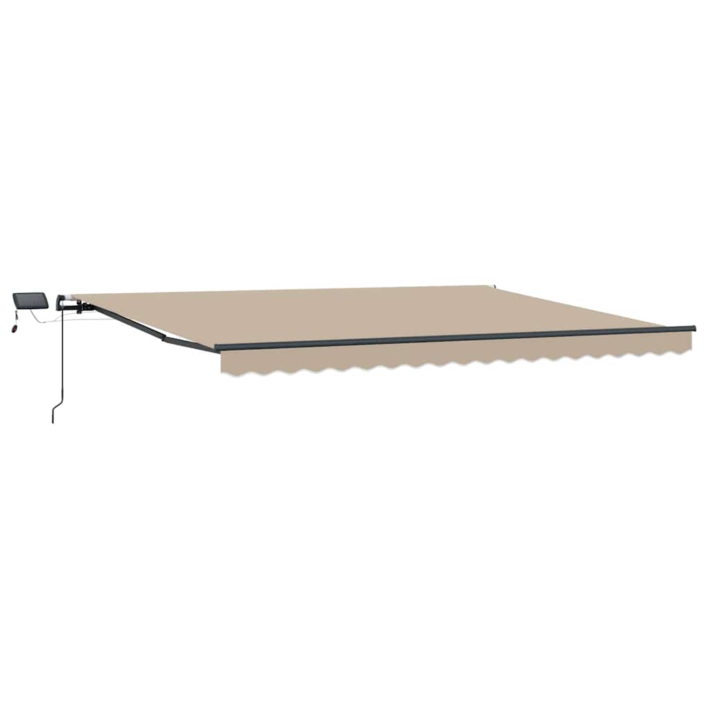 Tenda retrattile Beige 400 × 350 cm Tessuto e Alluminio