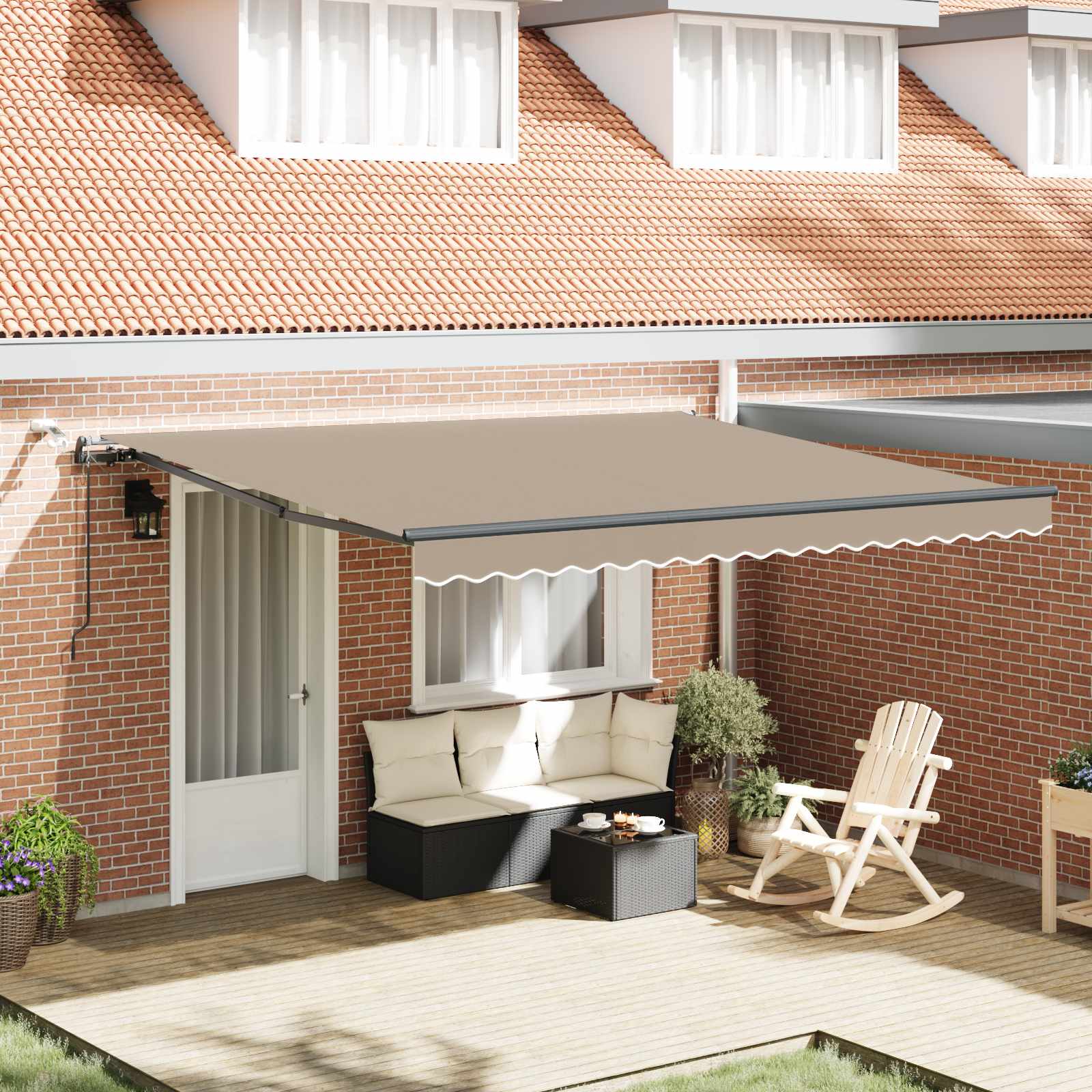 Tenda retrattile Beige 400 × 350 cm Poliestere