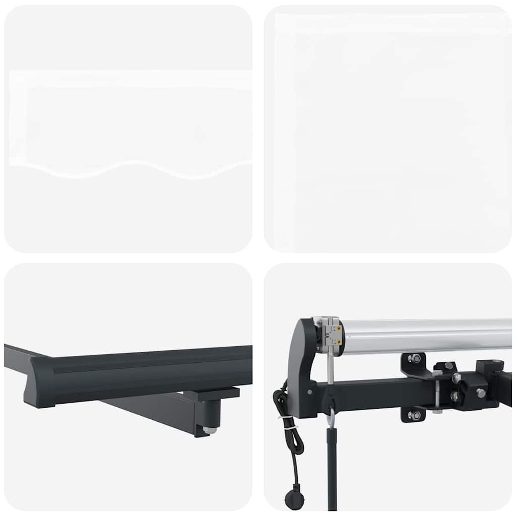 Tenda retrattile Bianco 400 × 350 cm Tessuto e Alluminio