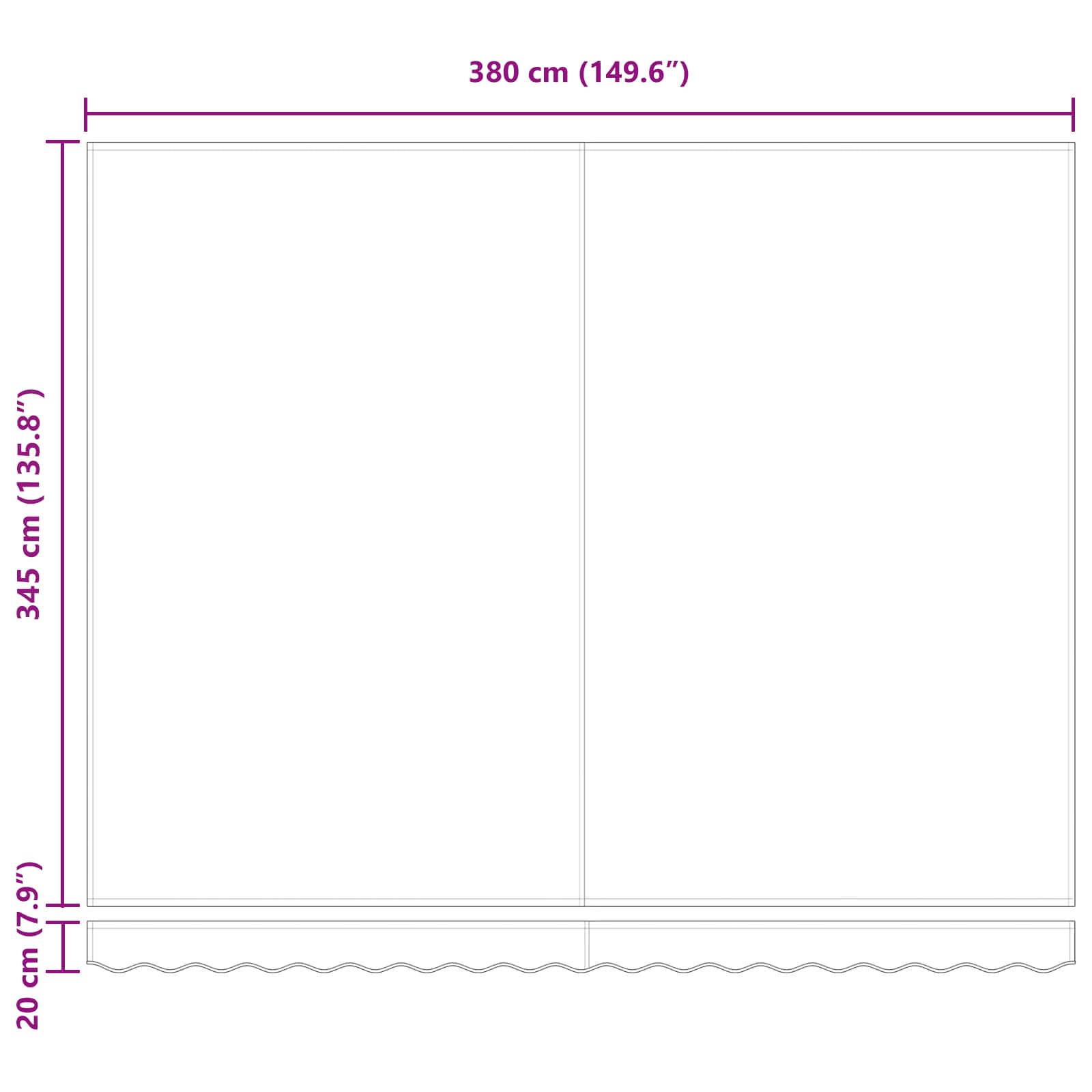 Tenda retrattile Bianco 400 × 350 cm Poliestere