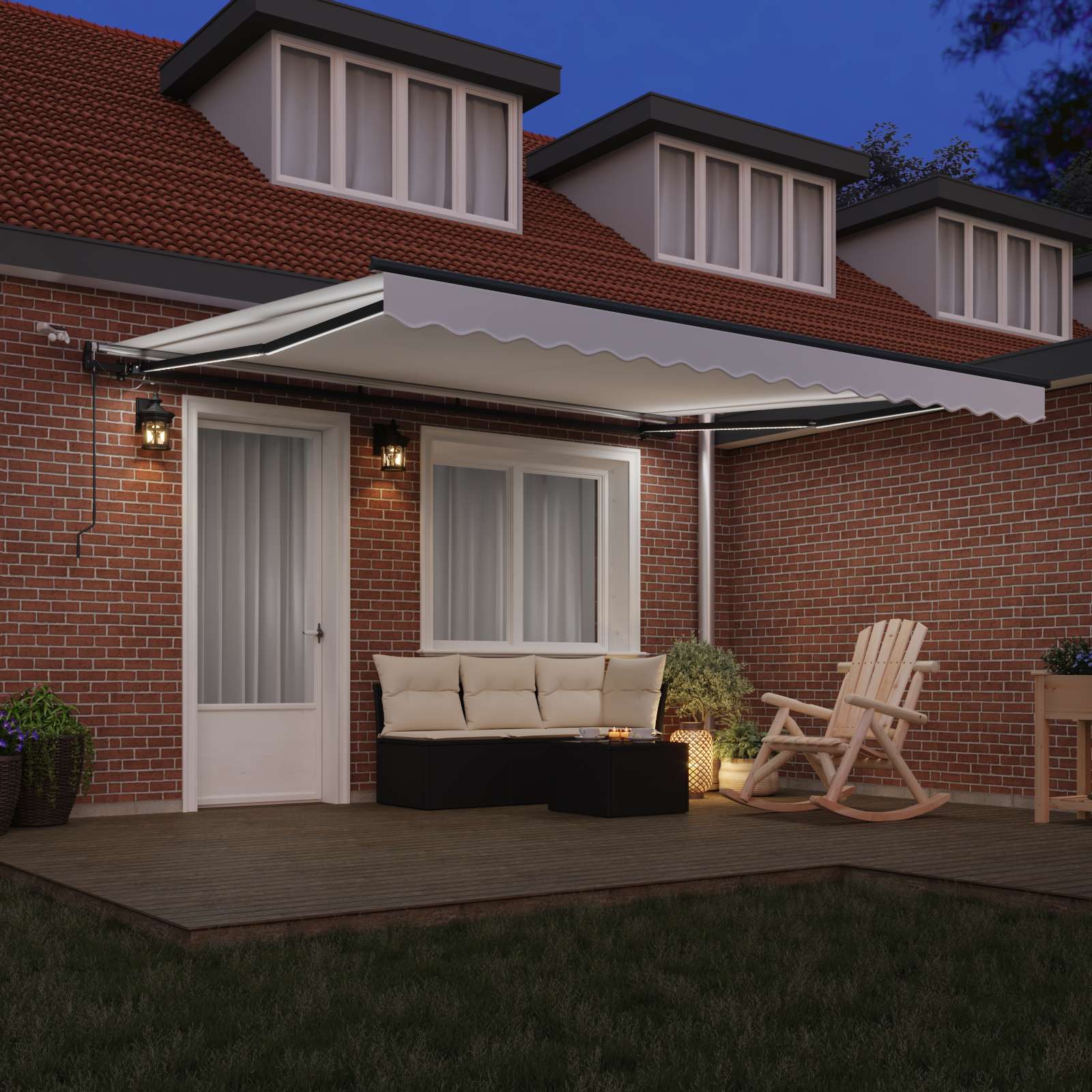 Tenda retrattile Bianco 400 × 350 cm Poliestere
