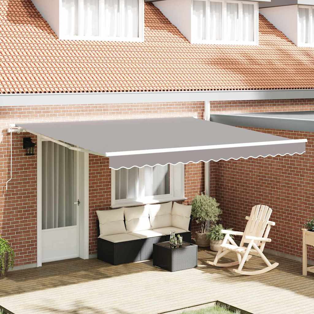 Tenda retrattile grigio chiaro 400 x 350 cm in poliestere e alluminio