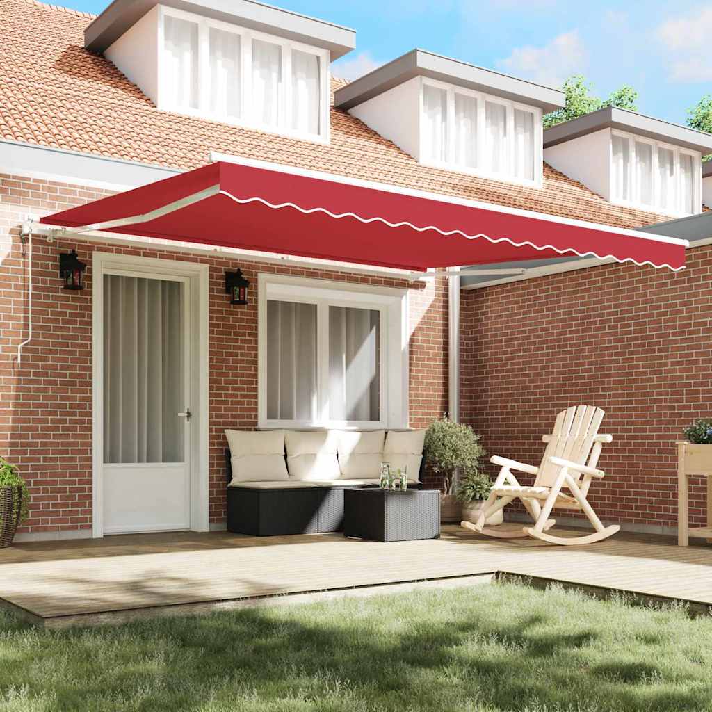 Tenda retrattile Rosso 400 × 350 cm Tessuto e Alluminio