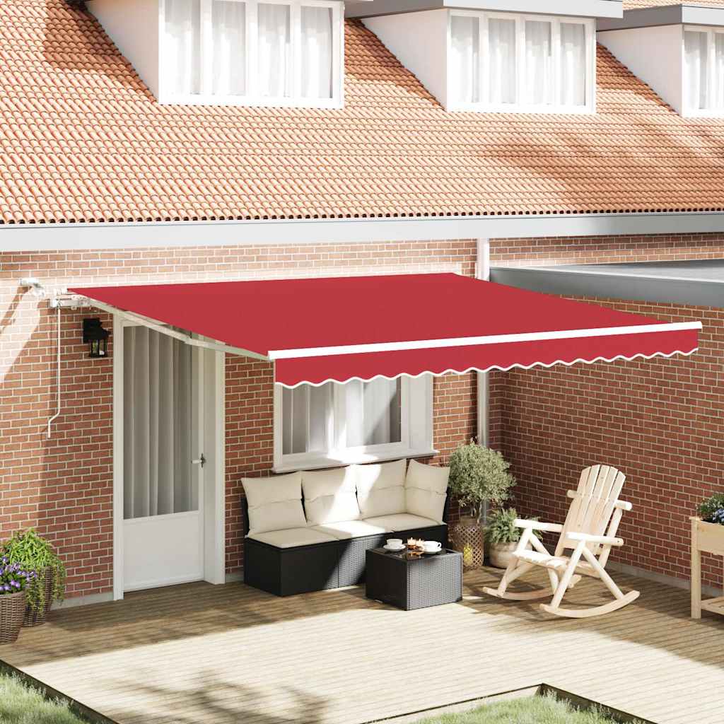 Tenda retrattile Rosso 400 × 350 cm Poliestere