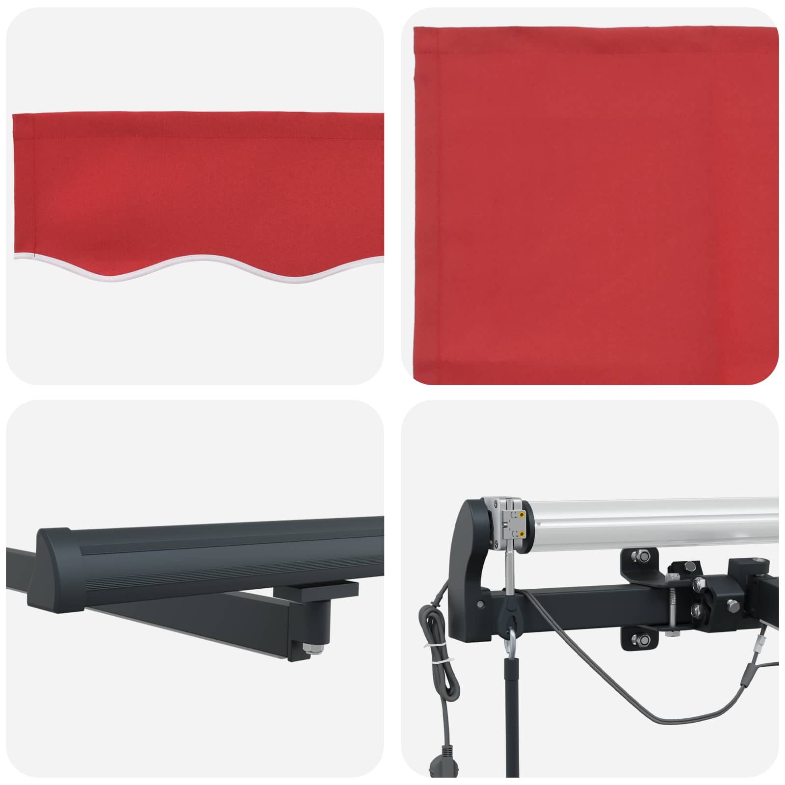 Tenda retrattile Rosso 400 × 350 cm Poliestere