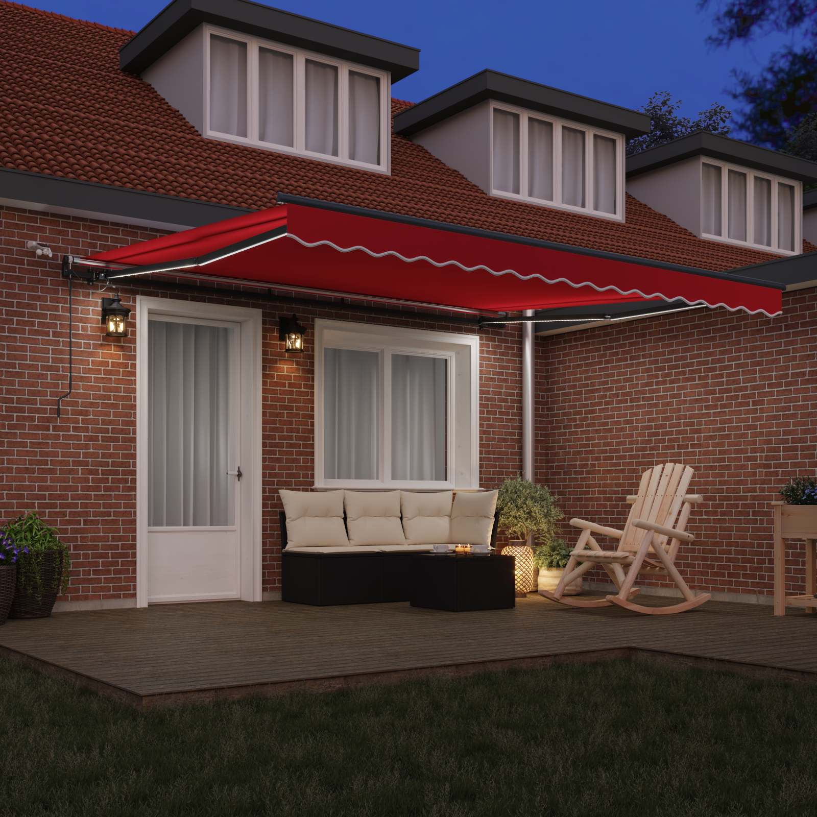 Tenda retrattile Rosso 400 × 350 cm Poliestere
