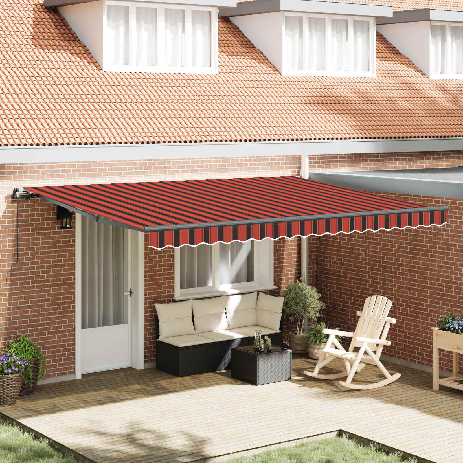 Tenda retrattile arancione e marrone 450 × 300 cm