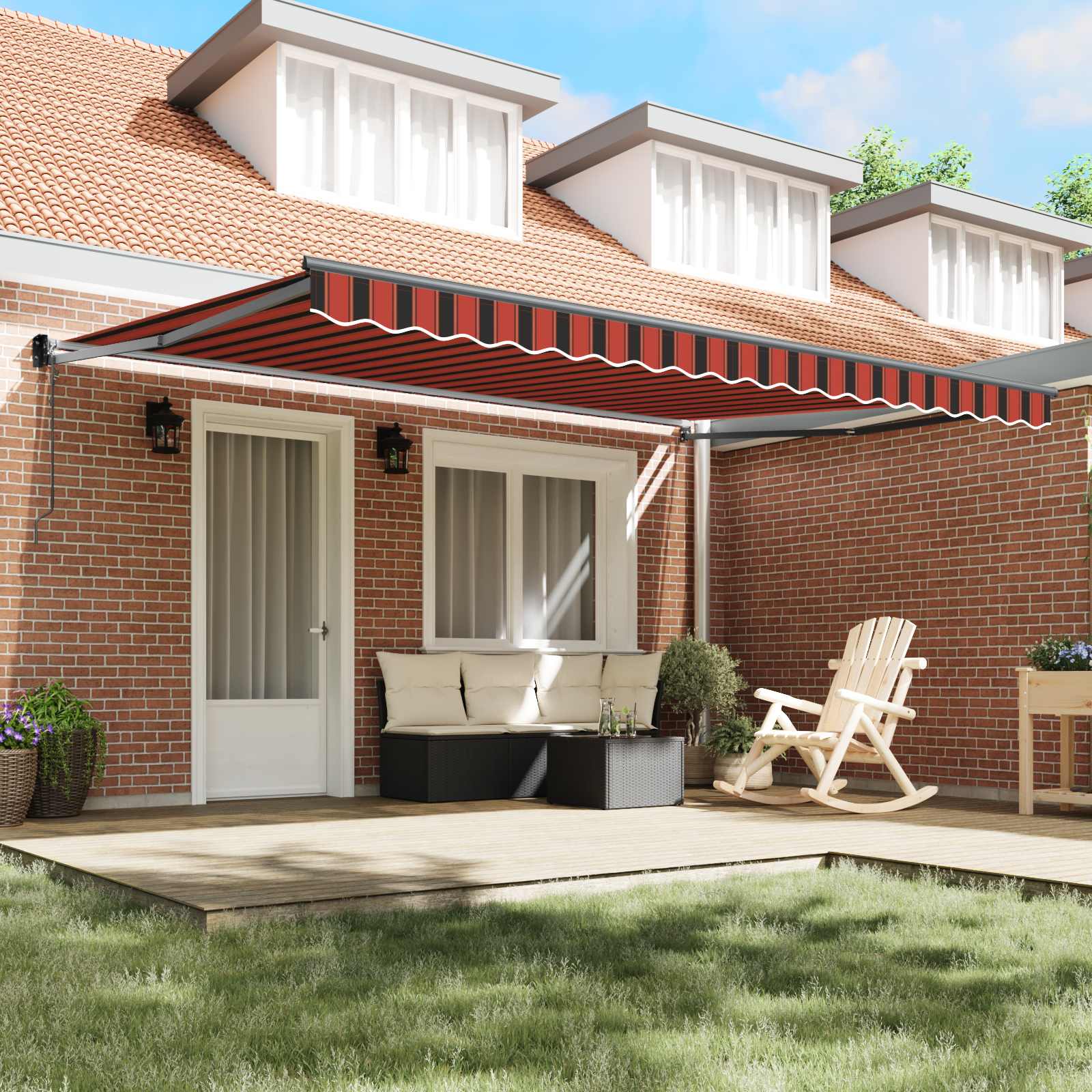 Tenda retrattile Arancione e Marrone 450 x 300 x 165 cm