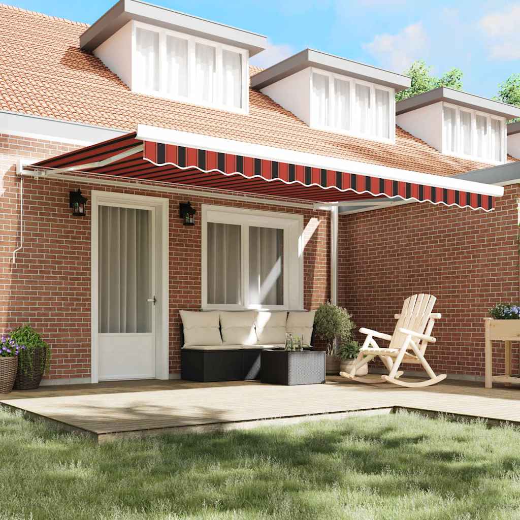 Tenda retrattile Rosso e Nero 450 × 300 cm Tela e Alluminio