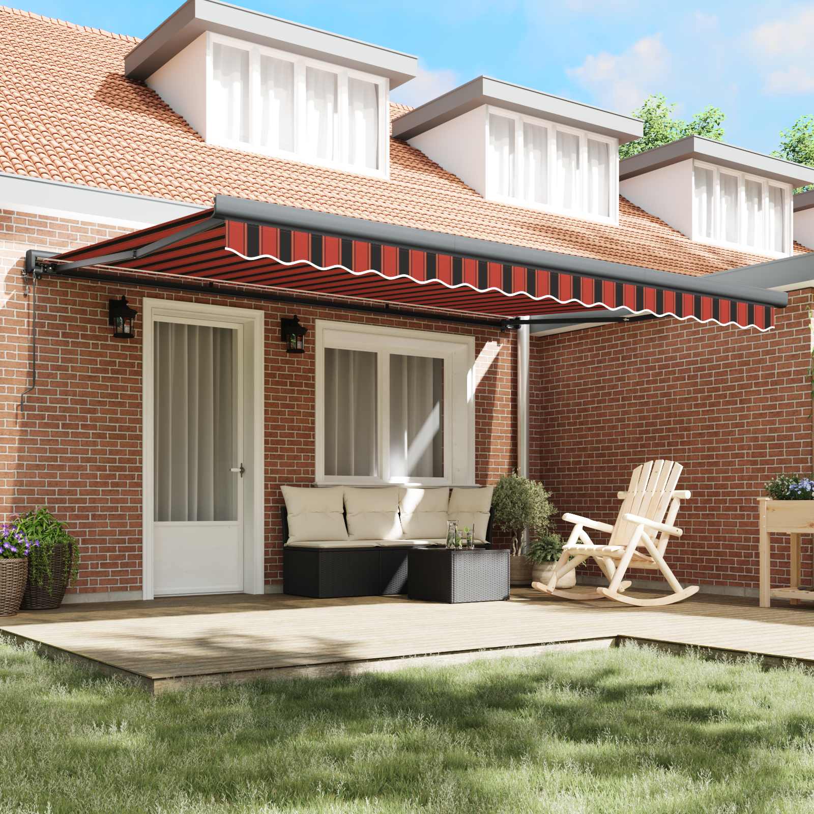 Tenda retrattile Arancione e Marrone 450 x 300 x 165 cm