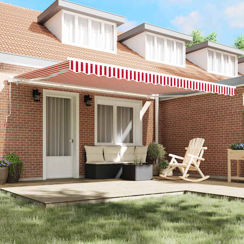 Tenda retrattile Rosso 450 × 300 cm Poliestere e Alluminio