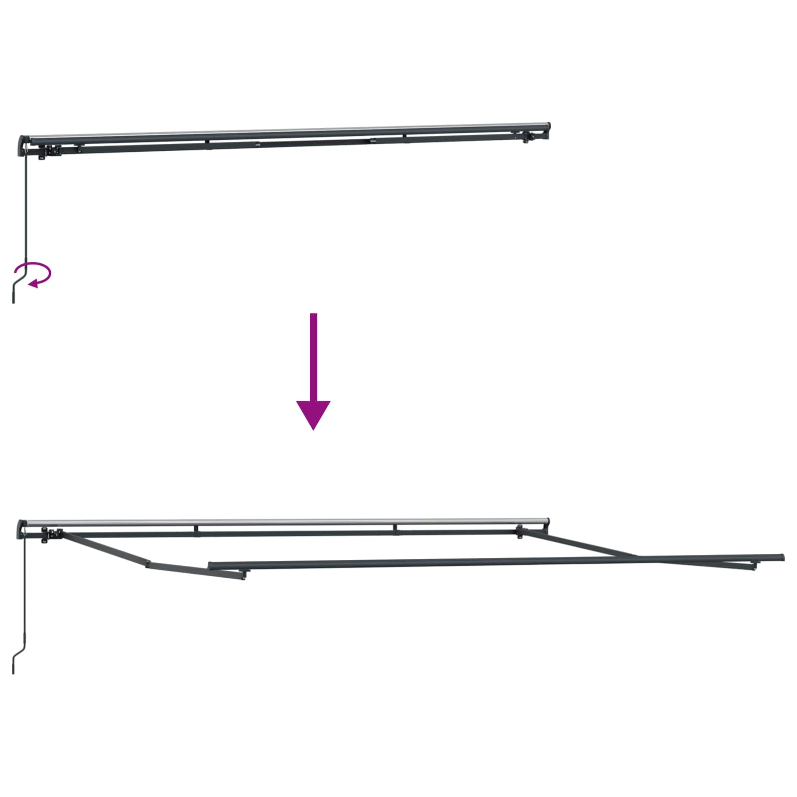 Tenda retrattile Rosso e Bianco 450 × 300 cm