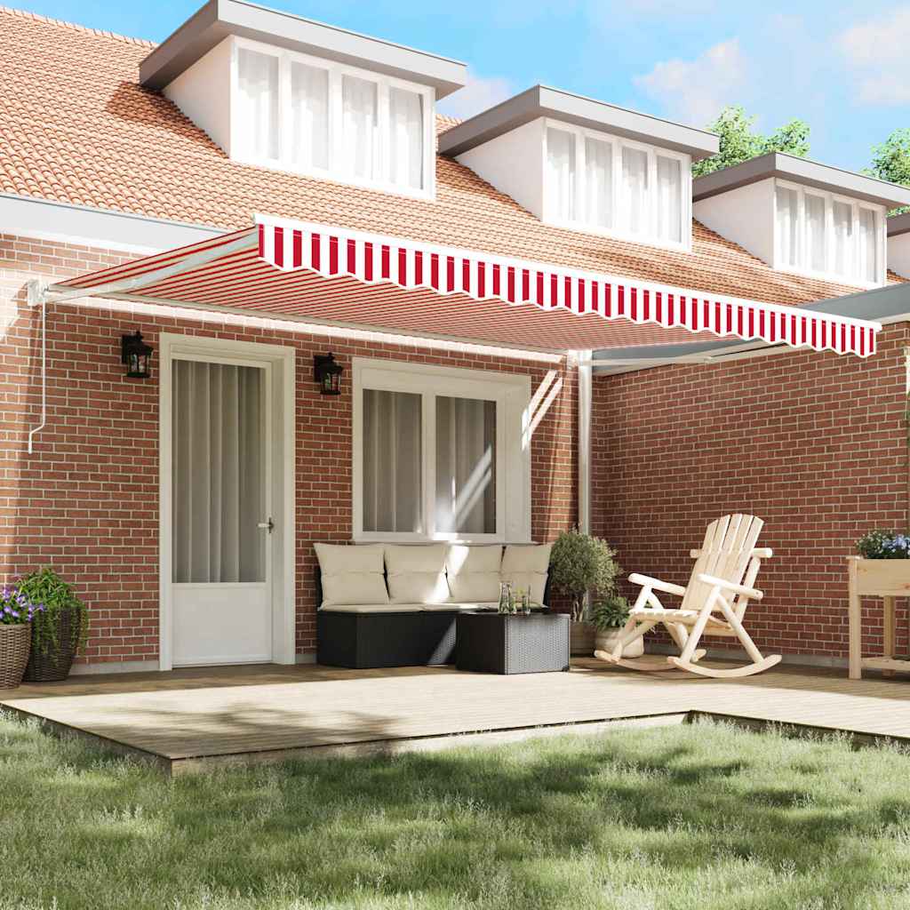 Tenda retrattile Rosso e Bianco 450 x 300 x 165 cm