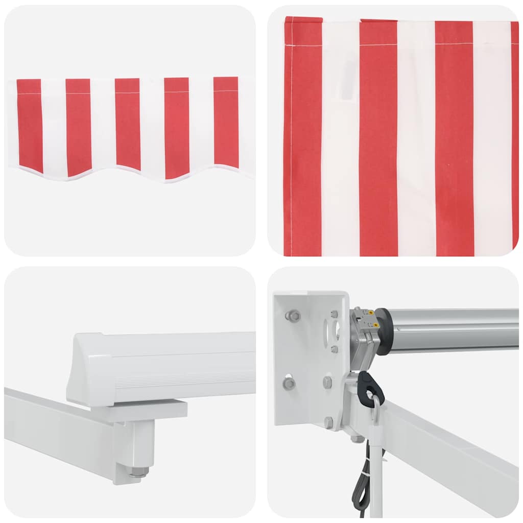 Tenda retrattile Rosso e Bianco 450 x 300 x 165 cm
