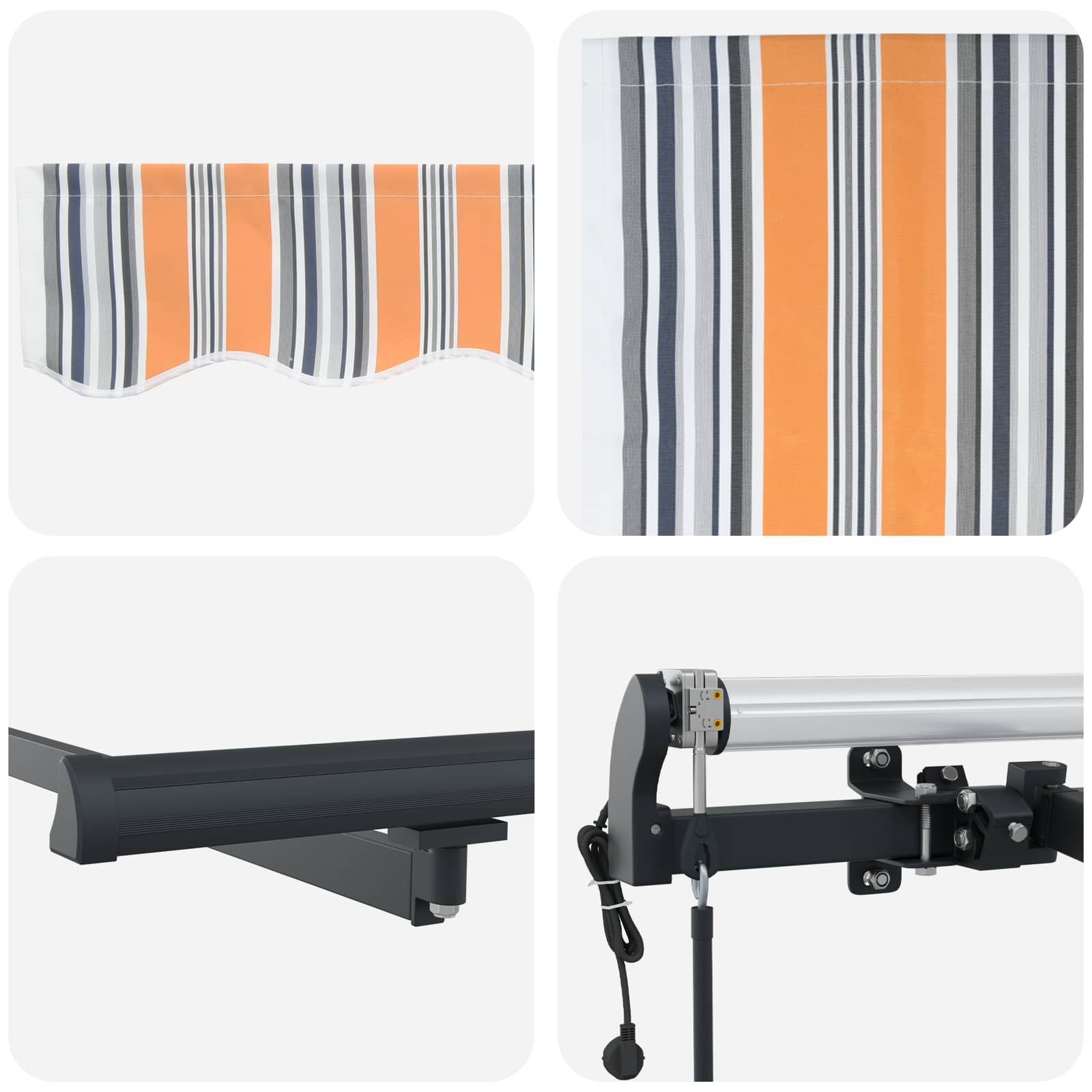 Tenda retrattile Multicolore 450 × 300 cm Tessuto e Alluminio