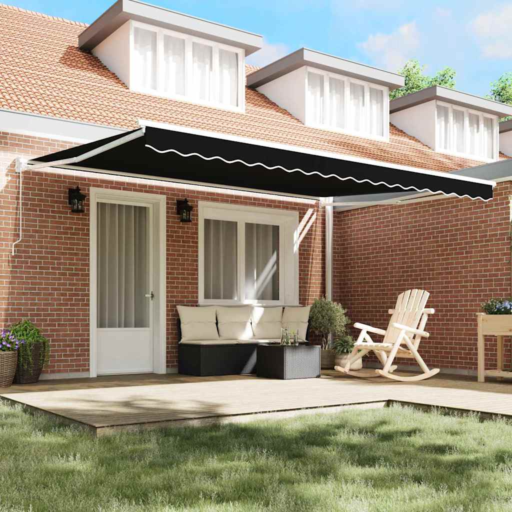 Tenda retrattile Nero 450 × 300 cm 100% Poliestere e Alluminio