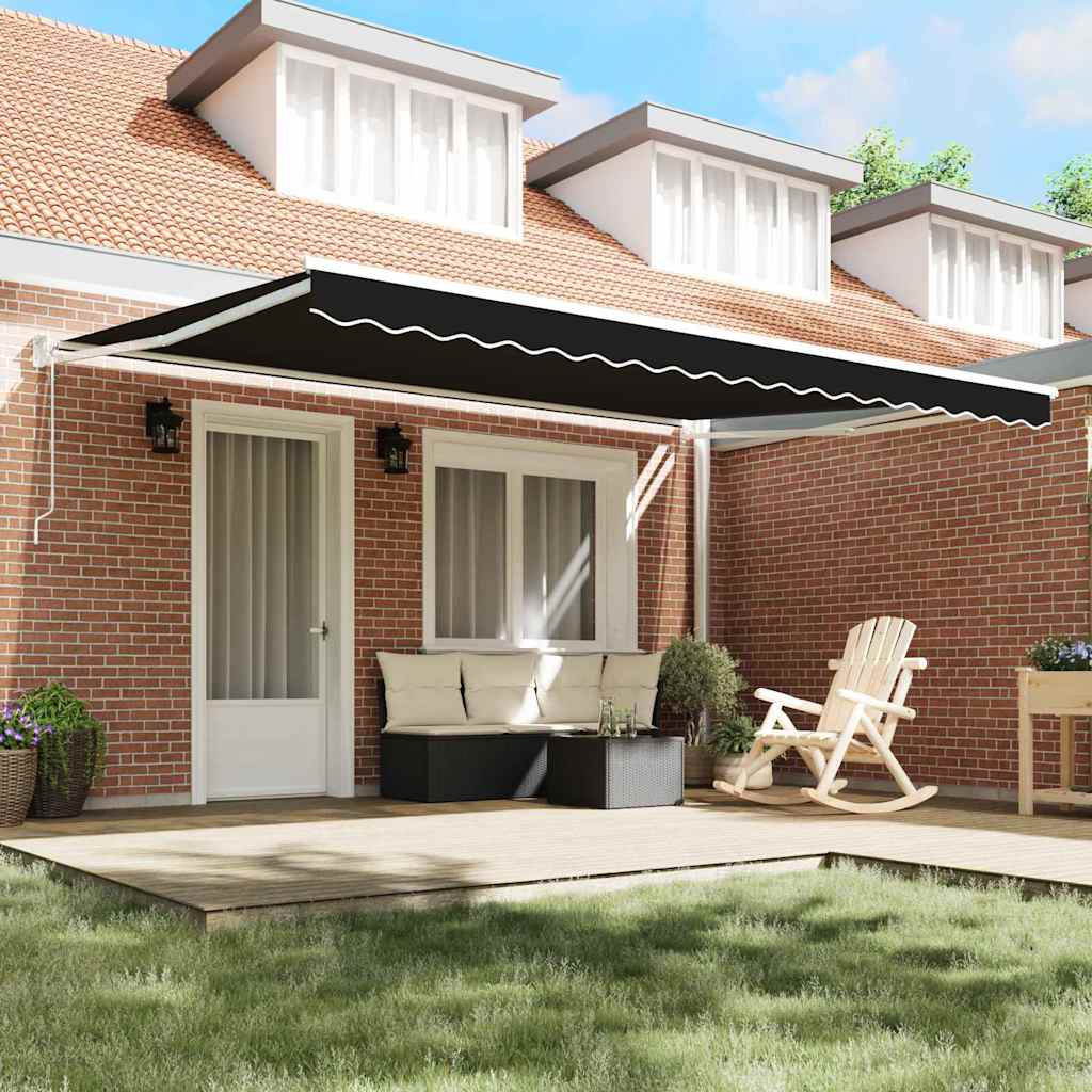 Tenda retrattile Nero 450 × 300 cm Poliestere e Metallo