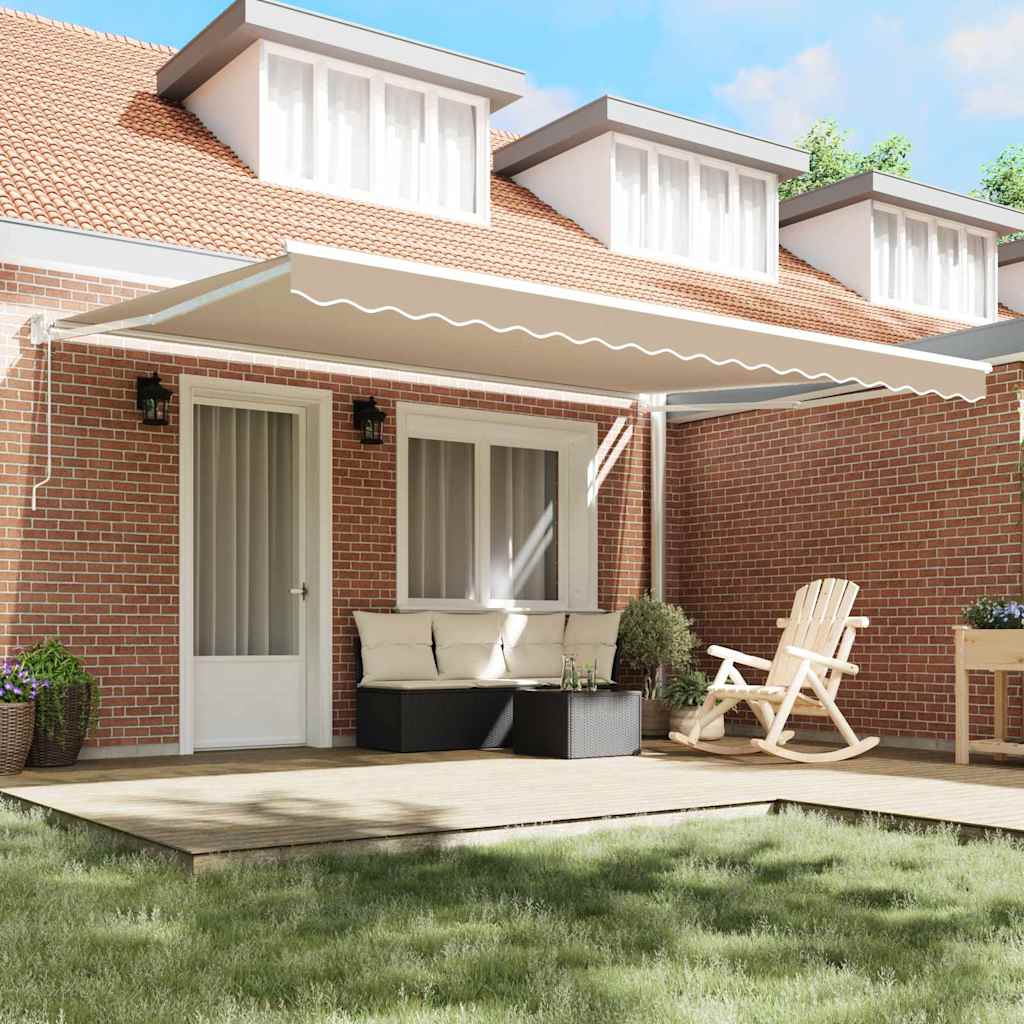 Tenda retrattile Beige 450 x 300 x 165 cm Poliestere e Metallo