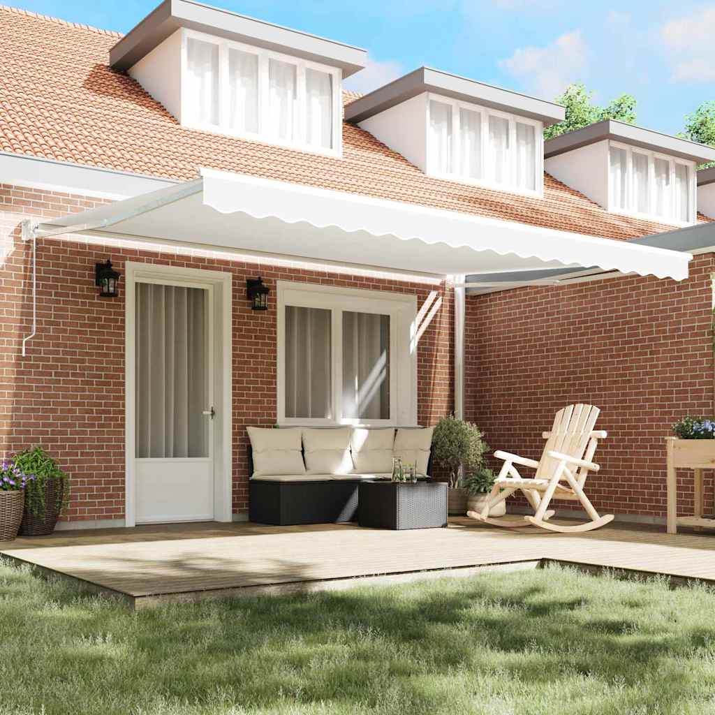 Tenda retrattile Bianco 450 x 300 x 165 cm Poliestere e Metallo