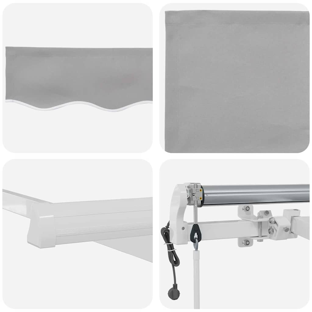 Tenda retrattile Grigio Chiaro 450 × 300 cm Tessuto e Alluminio