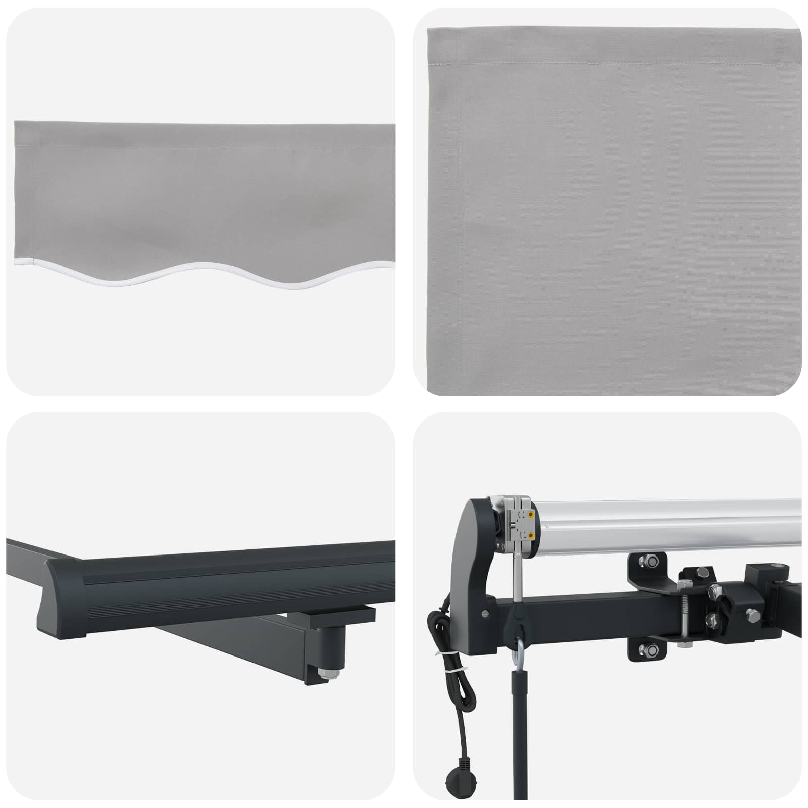 Tenda retrattile Grigio Chiaro 450 × 300 cm Tessuto e Alluminio