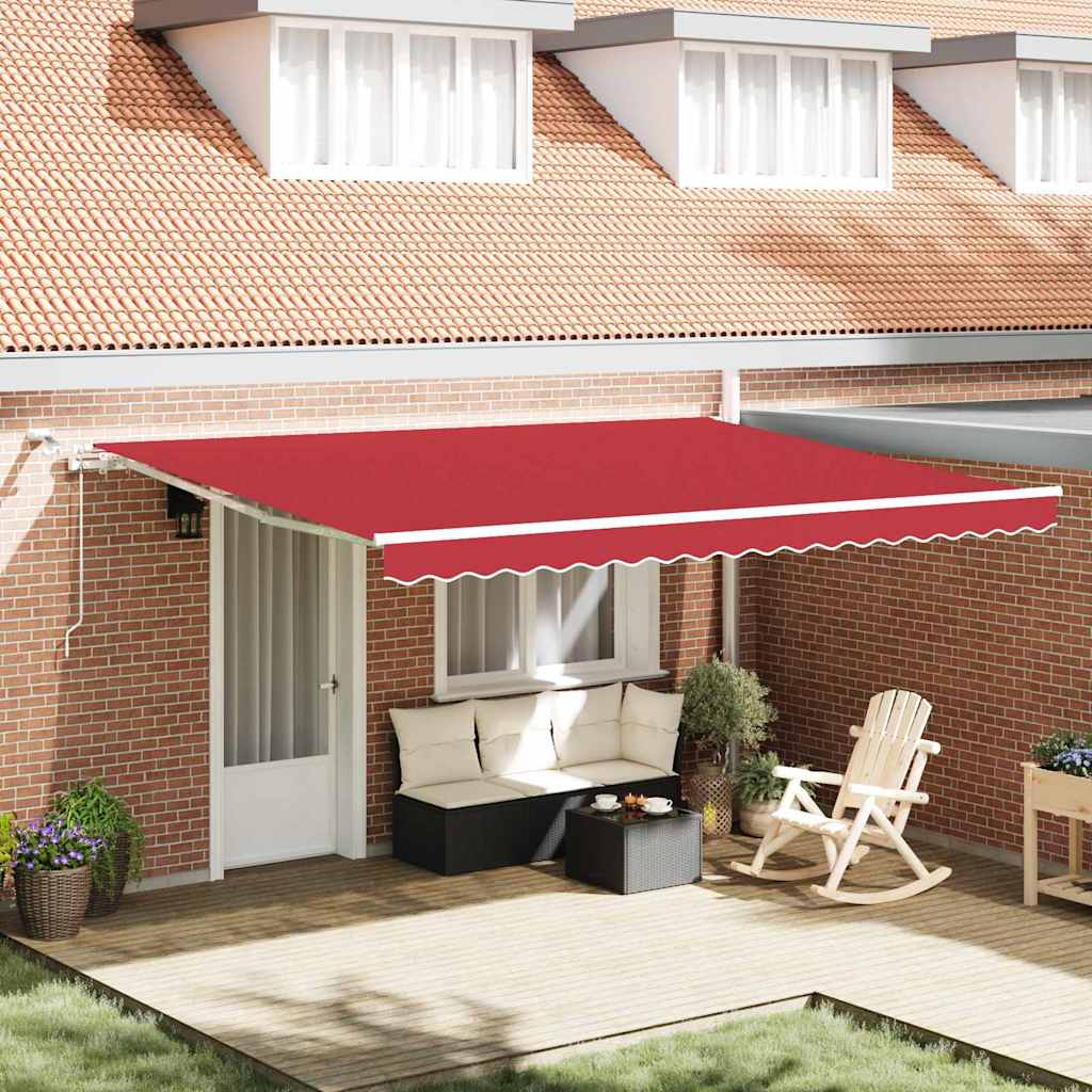 Tenda retrattile Rosso 450 × 300 cm Poliestere