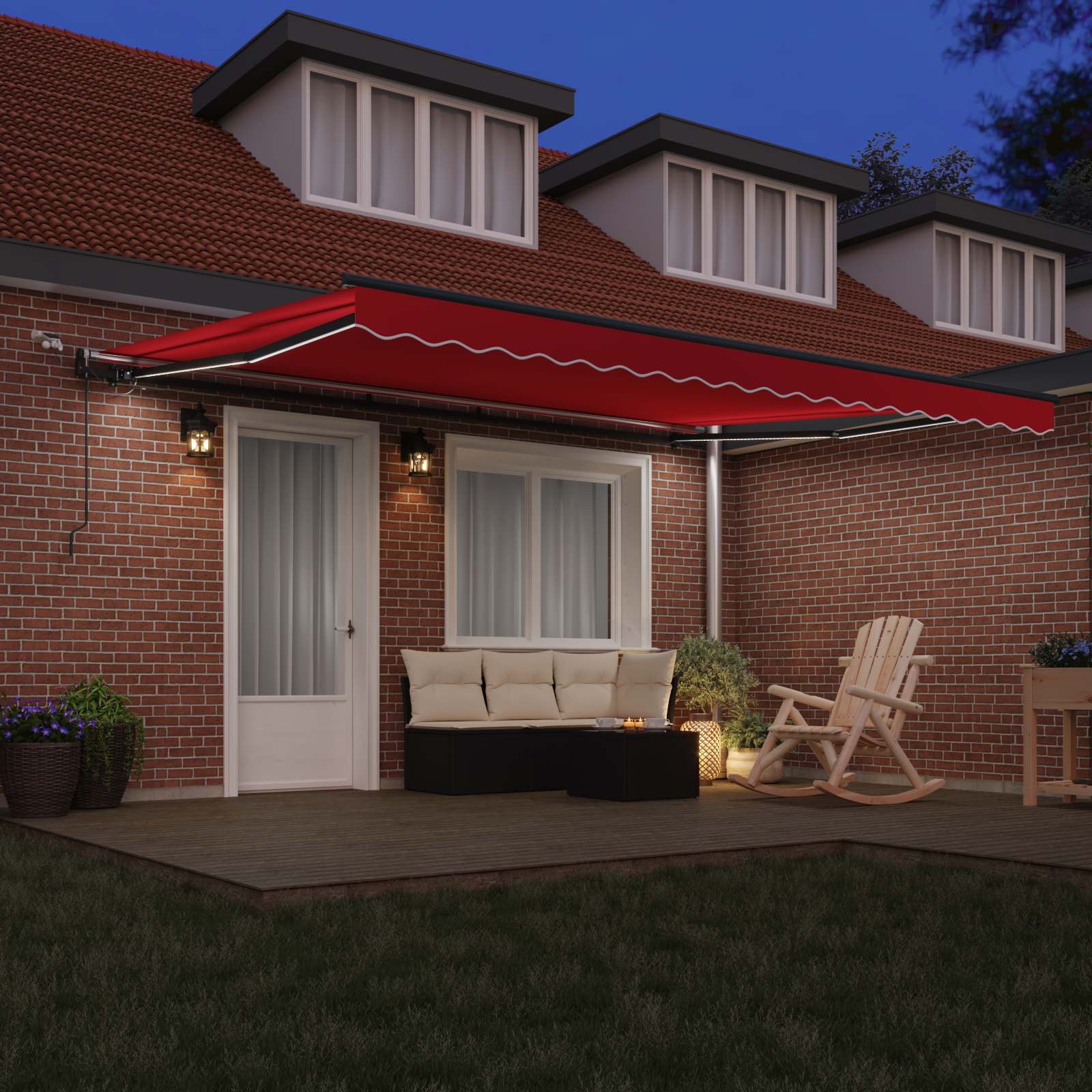 Tenda retrattile Rosso 450 × 300 cm Poliestere