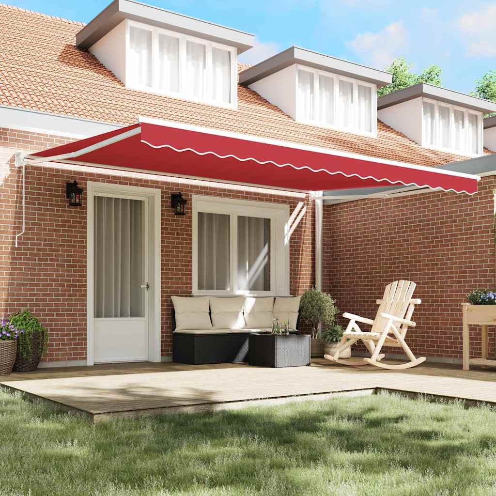 Tenda retrattile Rosso 450 x 300 x 165 cm Poliestere e Metallo
