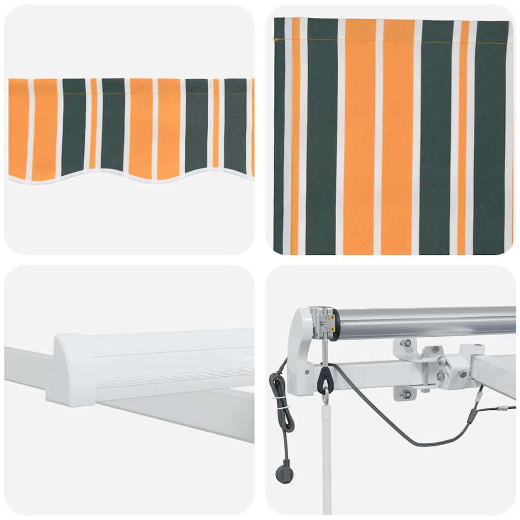 Tenda retrattile Verde e Giallo 450 × 300 cm Poliestere