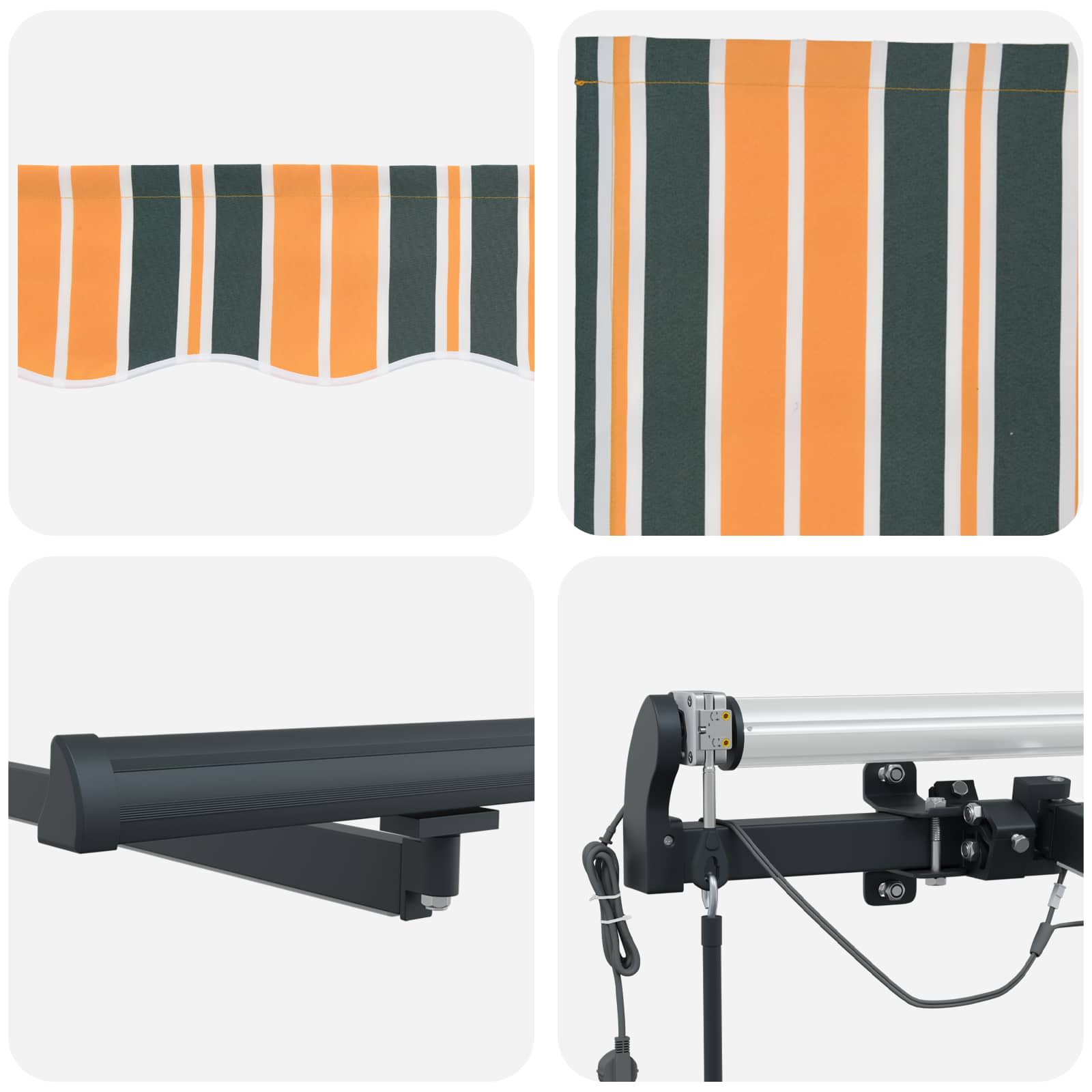 Tenda retrattile Verde e giallo 450 × 300 cm Poliestere