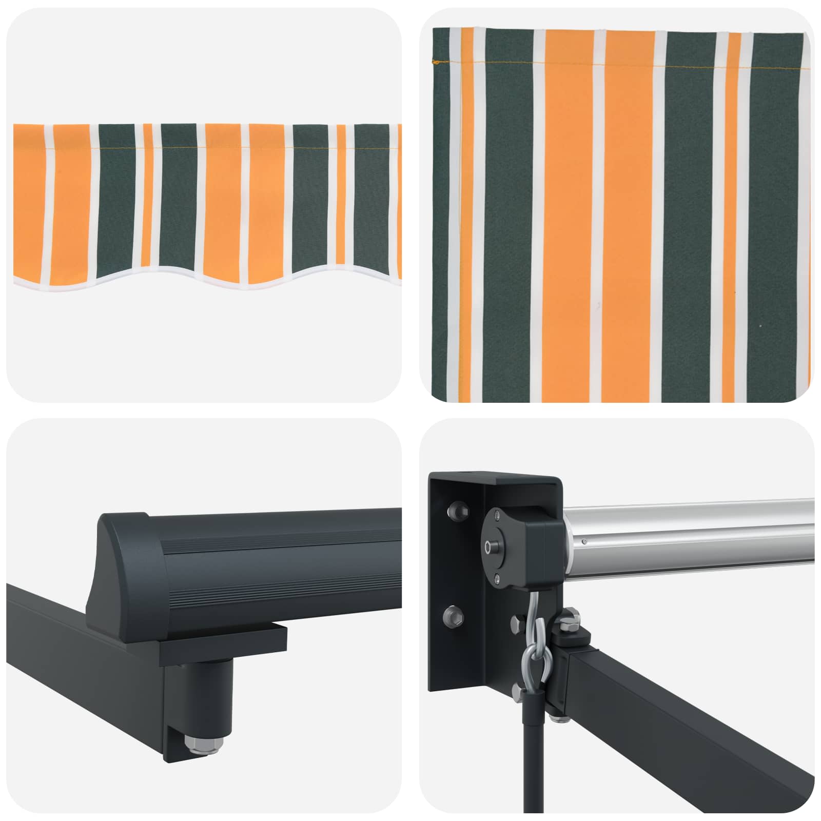 Tenda retrattile Verde e Giallo 450 x 300 x 165 cm