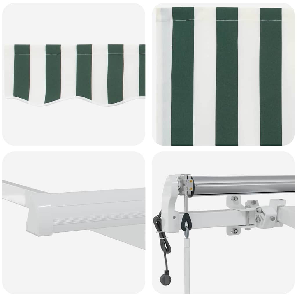 Tenda retrattile Verde e Bianco 450 × 300 cm