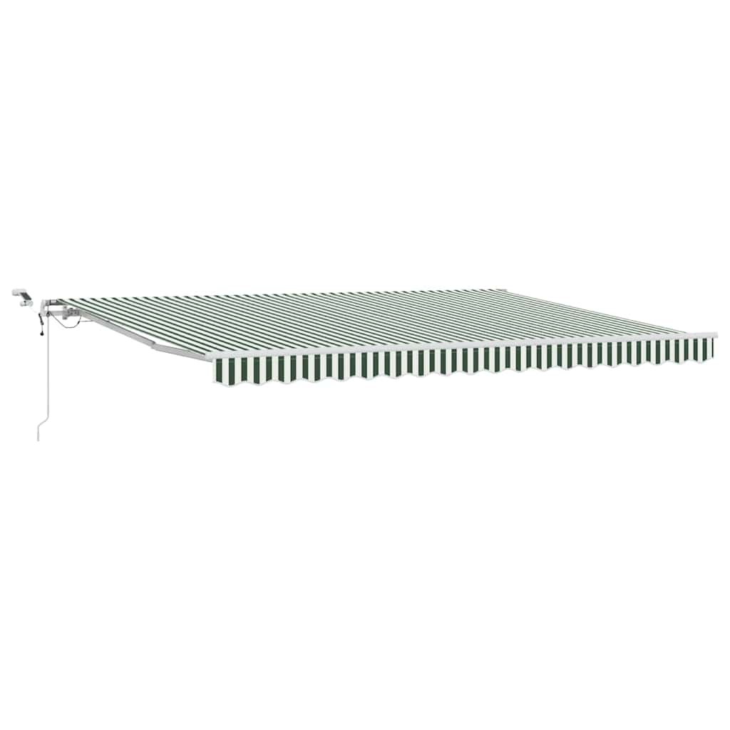 Tenda retrattile Verde e Bianco 450 × 300 cm Poliestere
