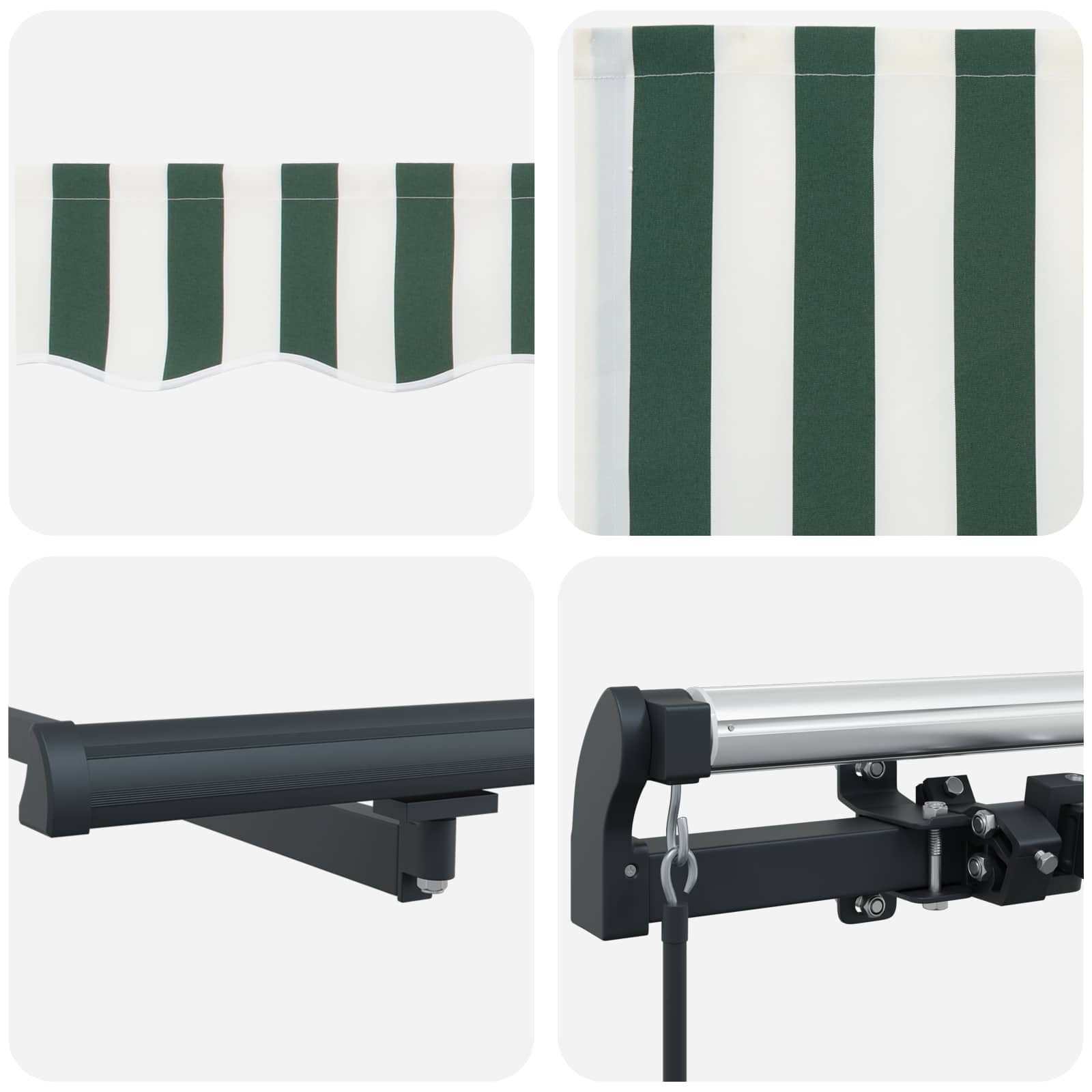 Tenda retrattile Verde e Bianco 450 × 300 cm