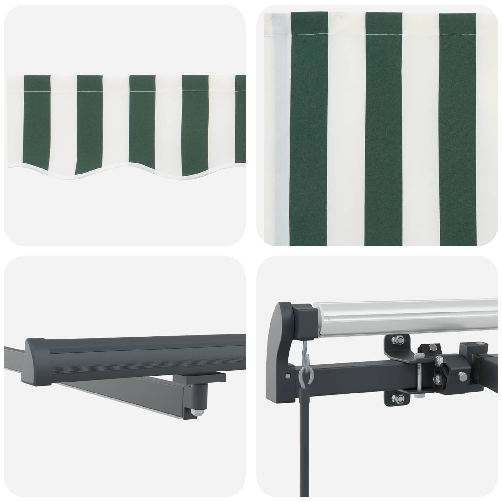 Tenda retrattile Verde e Bianco 450 × 300 cm