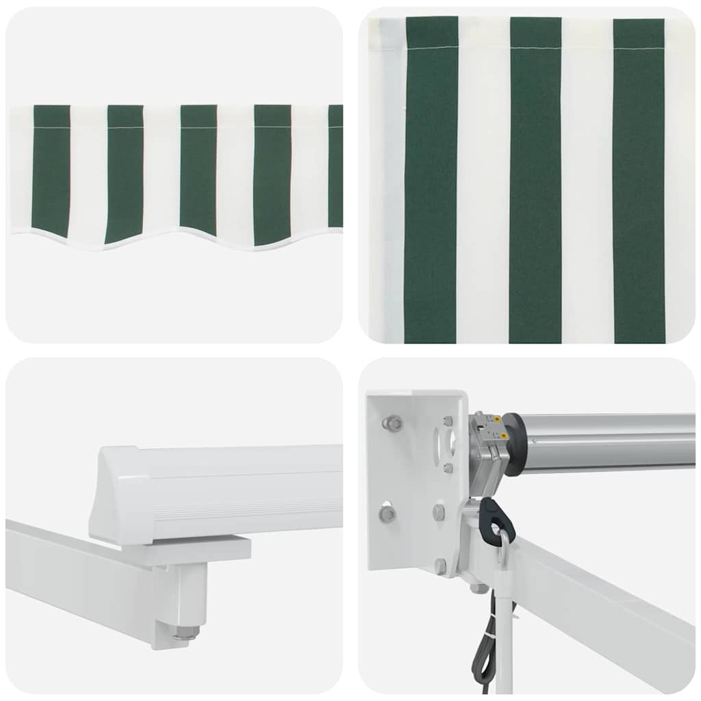 Tenda retrattile Verde e Bianco 450 x 300 x 165 cm