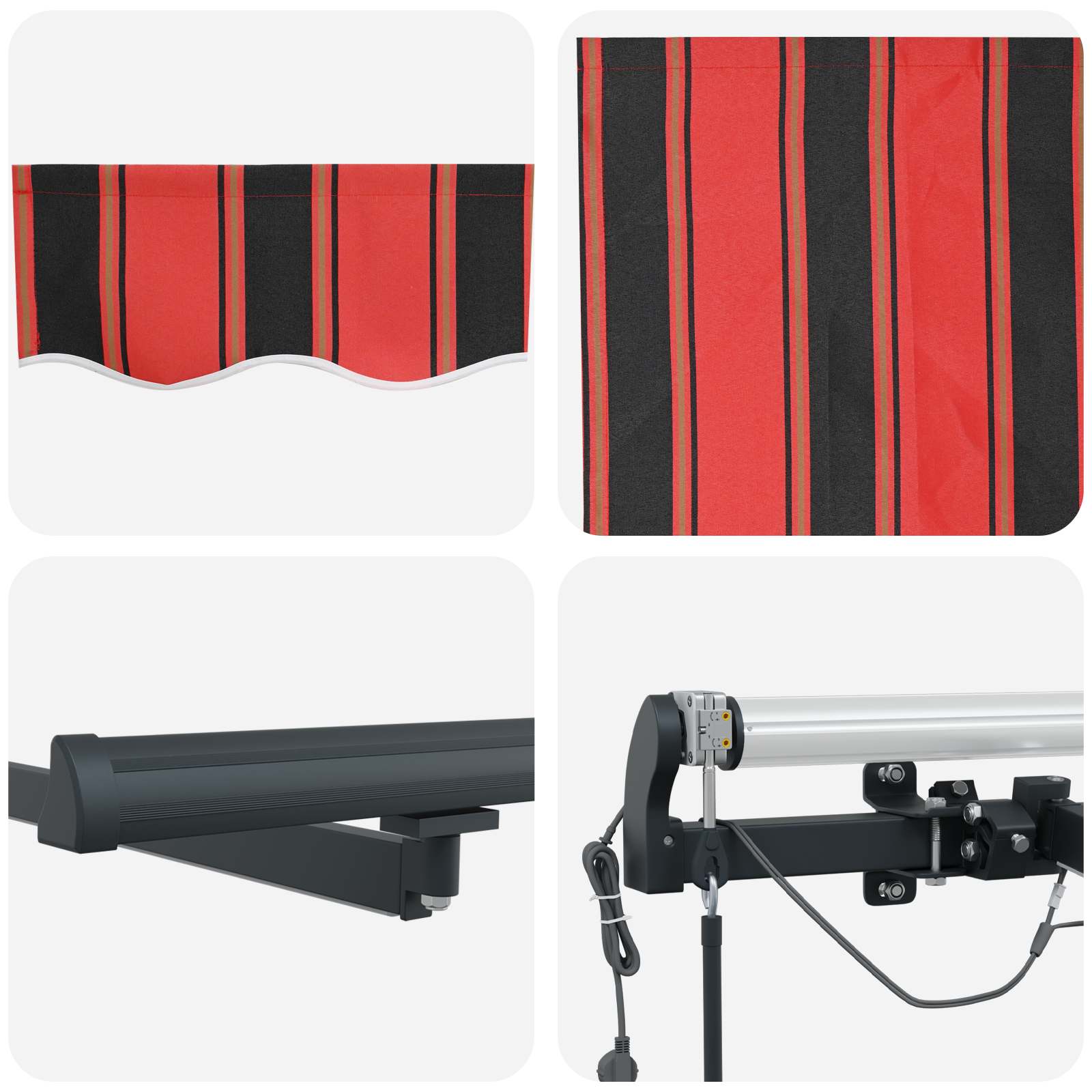 Tenda retrattile arancione e marrone 450 × 350 cm Poliestere