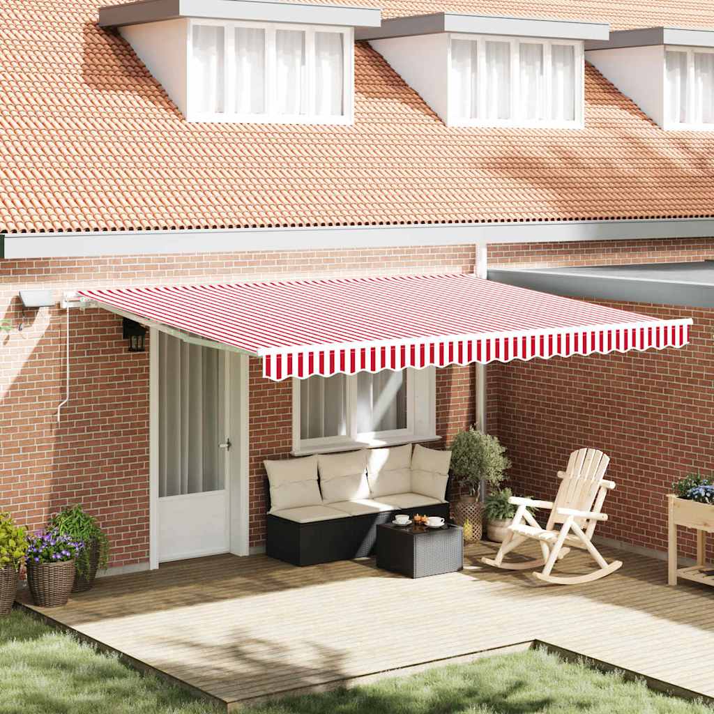 Tenda retrattile Rosso e Bianco 450 × 350 cm