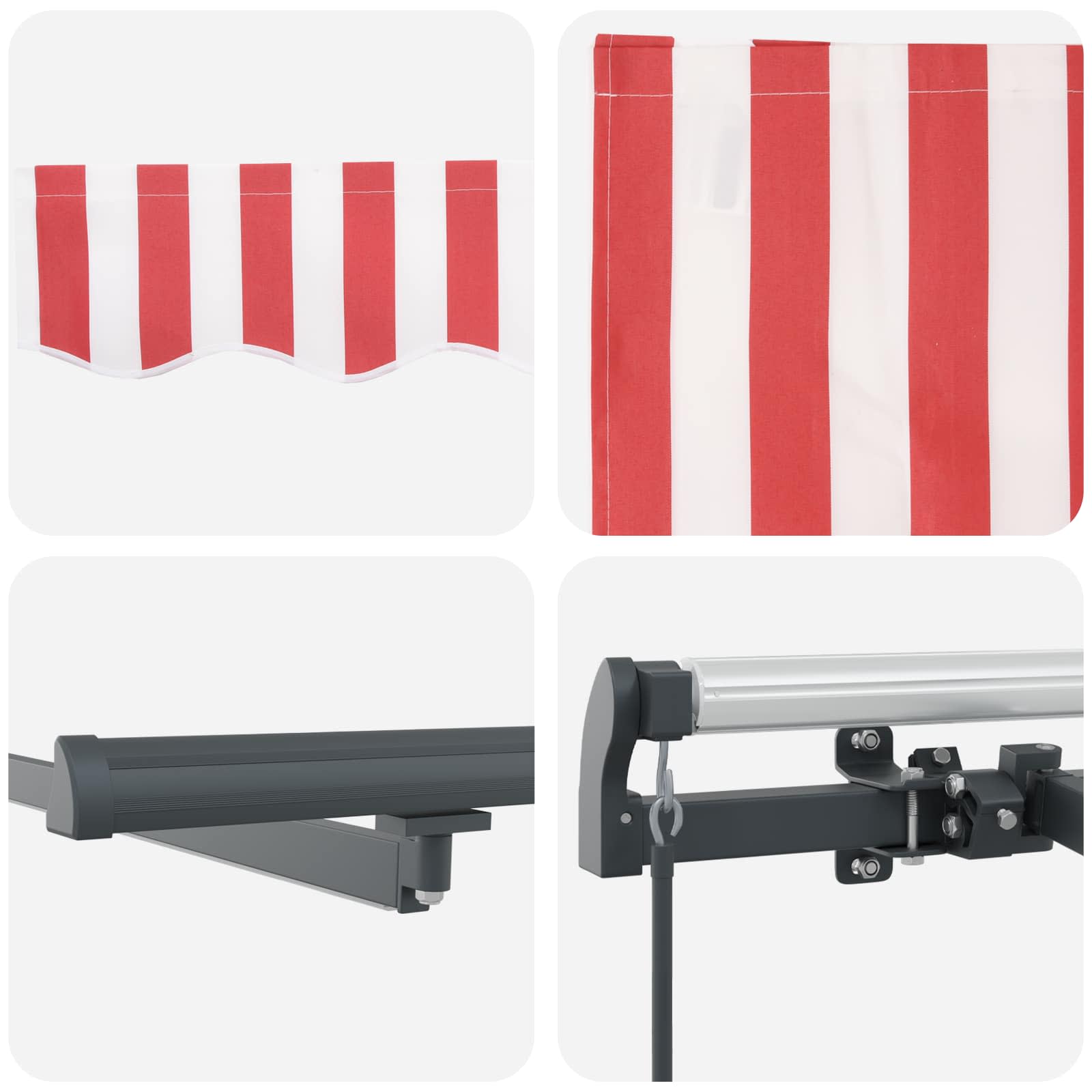Tenda retrattile Rosso e Bianco 450 × 350 cm