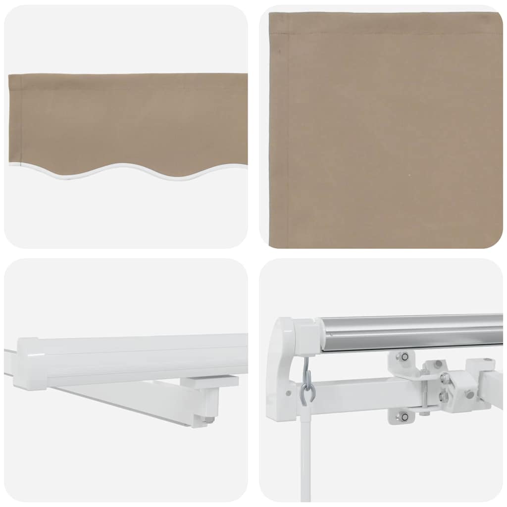 Tenda retrattile Beige 450 × 350 cm Tessuto e Alluminio