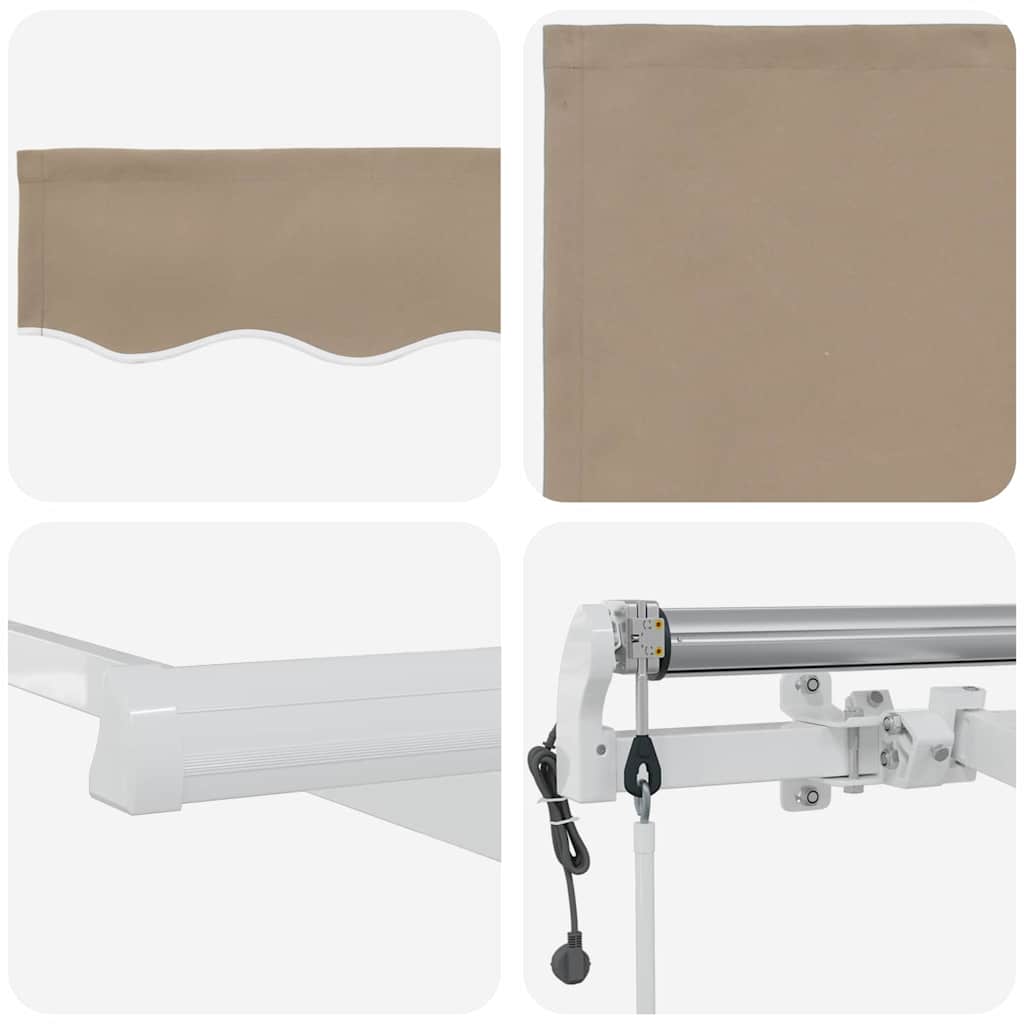 Tenda retrattile Beige 450 × 350 cm Tessuto e Alluminio