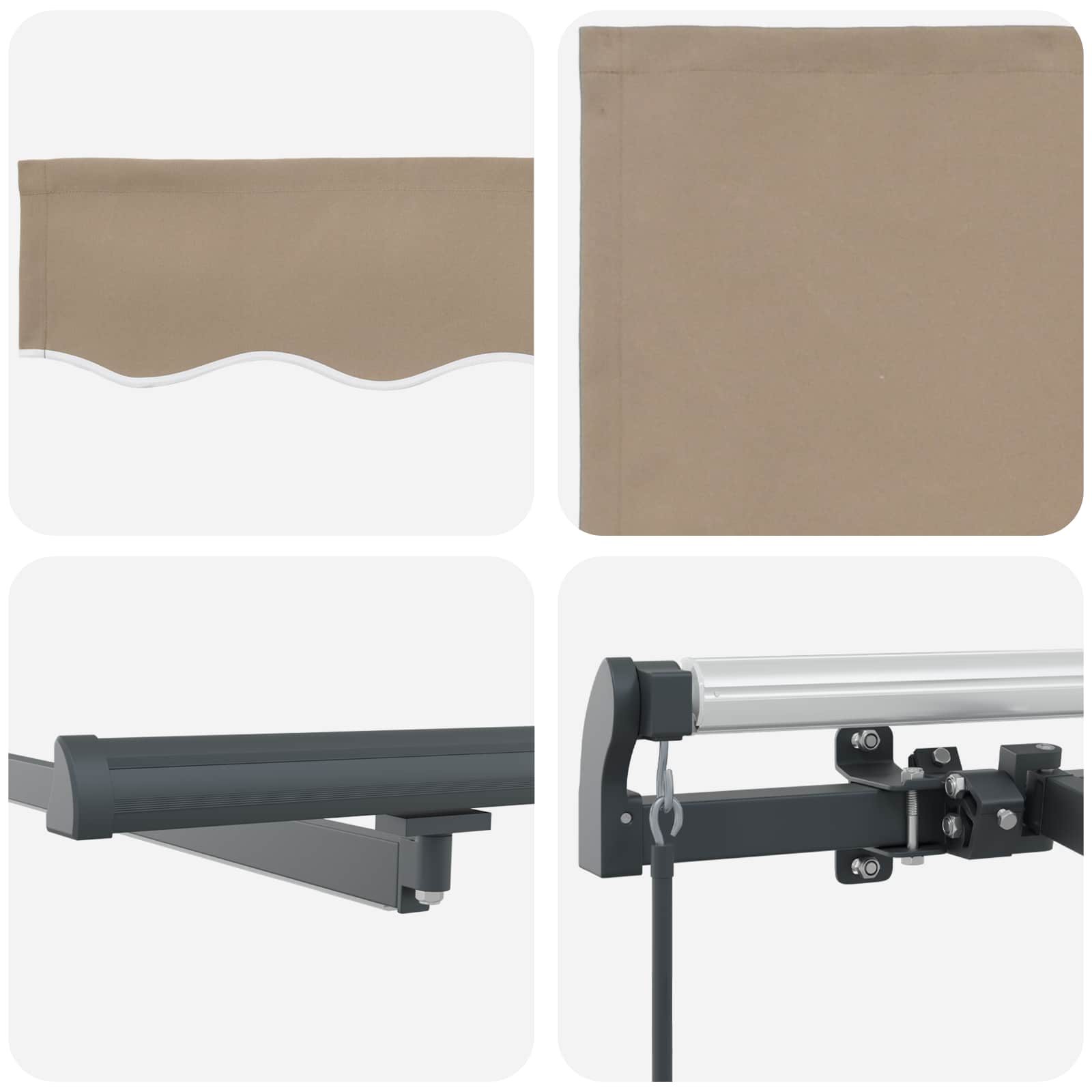 Tenda retrattile Beige 450 × 350 cm Tessuto e Alluminio