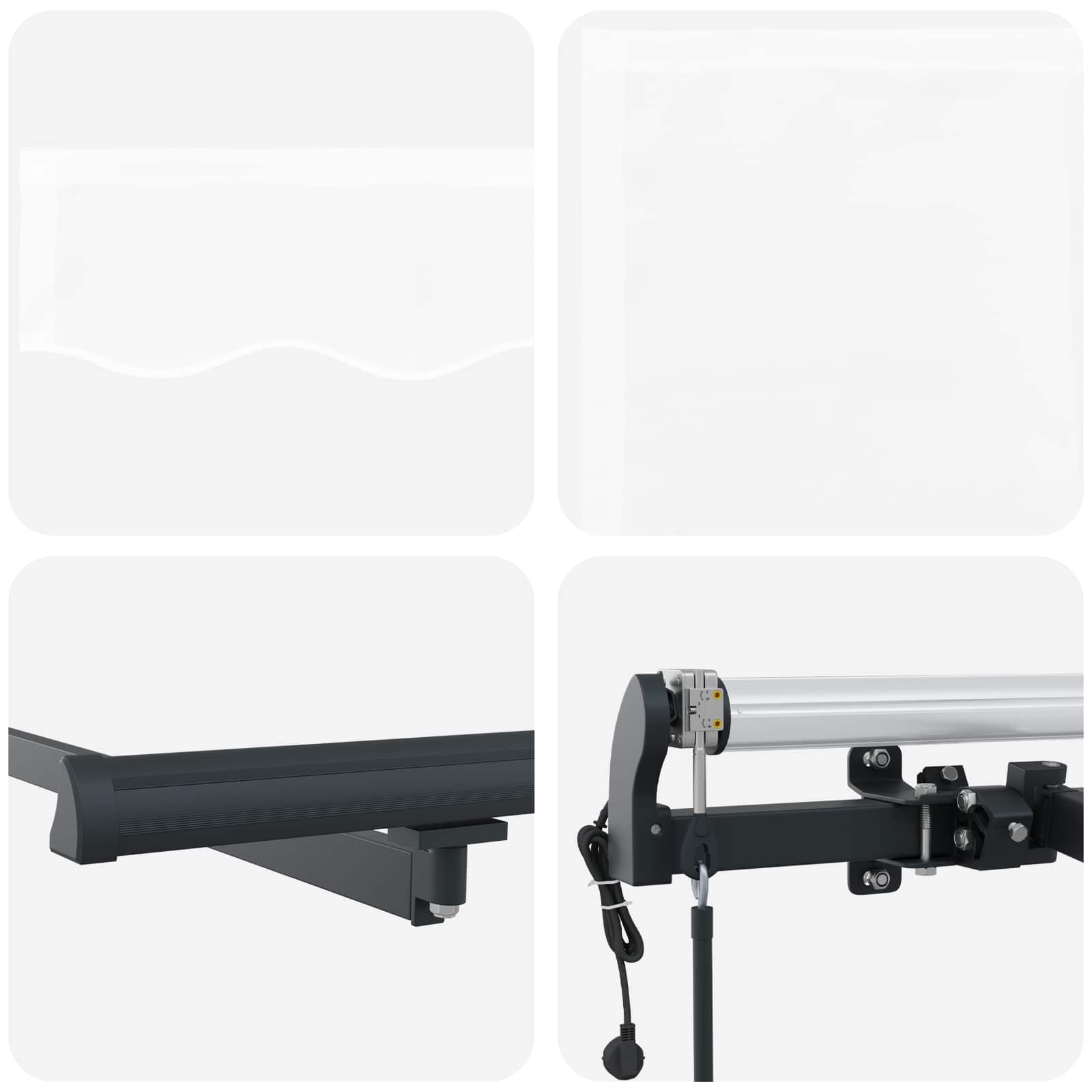 Tenda retrattile Bianco 450 × 350 cm Tessuto e Alluminio